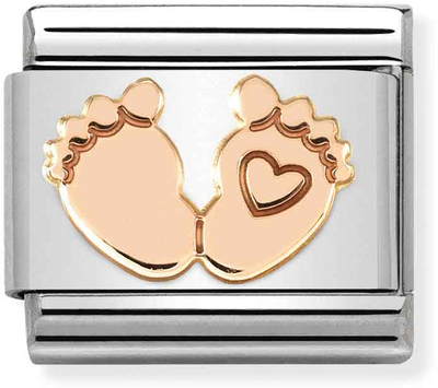 Nomination Classic Baby Feet Heart Steel Charm 430104/32