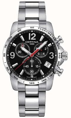 Certina DS Podium 1/10 sec Chronograph (41mm) Black Dial / Stainless Steel Bracelet C0344171105700