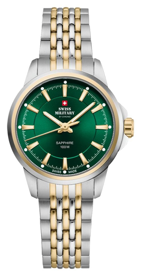 Swiss Military by Chrono SM34105.06 Green Dial 2-Tone Steel Watch