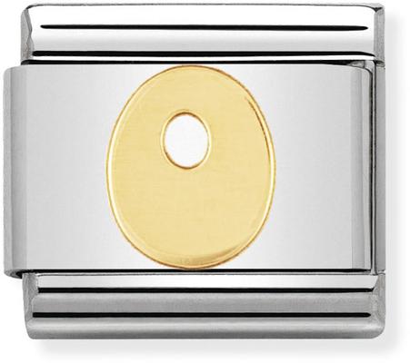 Nomination Classic Letter O 18ct Gold & Steel Charm 030101/15