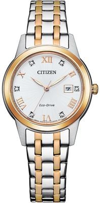 Citizen Eco-Drive Silhouette Crystal (29mm) Silver Dial / Two-Tone Stainless Steel Bracelet FE1246-85A