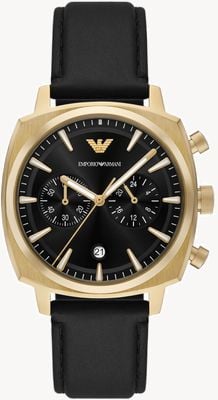 Emporio Armani Quartz Chronograph (40mm) Black Dial / Black Pro-Planet Leather Strap AR11690