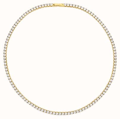 D.LOUISE Ladies Luxe Tennis Necklace CZ Gold 40cm SKN-36