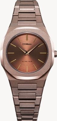 D1 Milano Ultra Thin Chocolush (30mm) Brown Sunray Dial / Brown PVD Stainless Steel Bracelet UTBL38