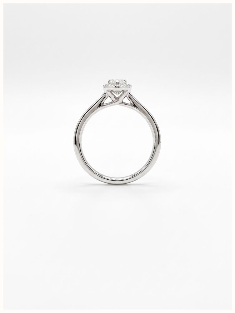 0.47ct Marquise Natural Diamond Platinum Halo Ring ENG4958 - alternate view 3