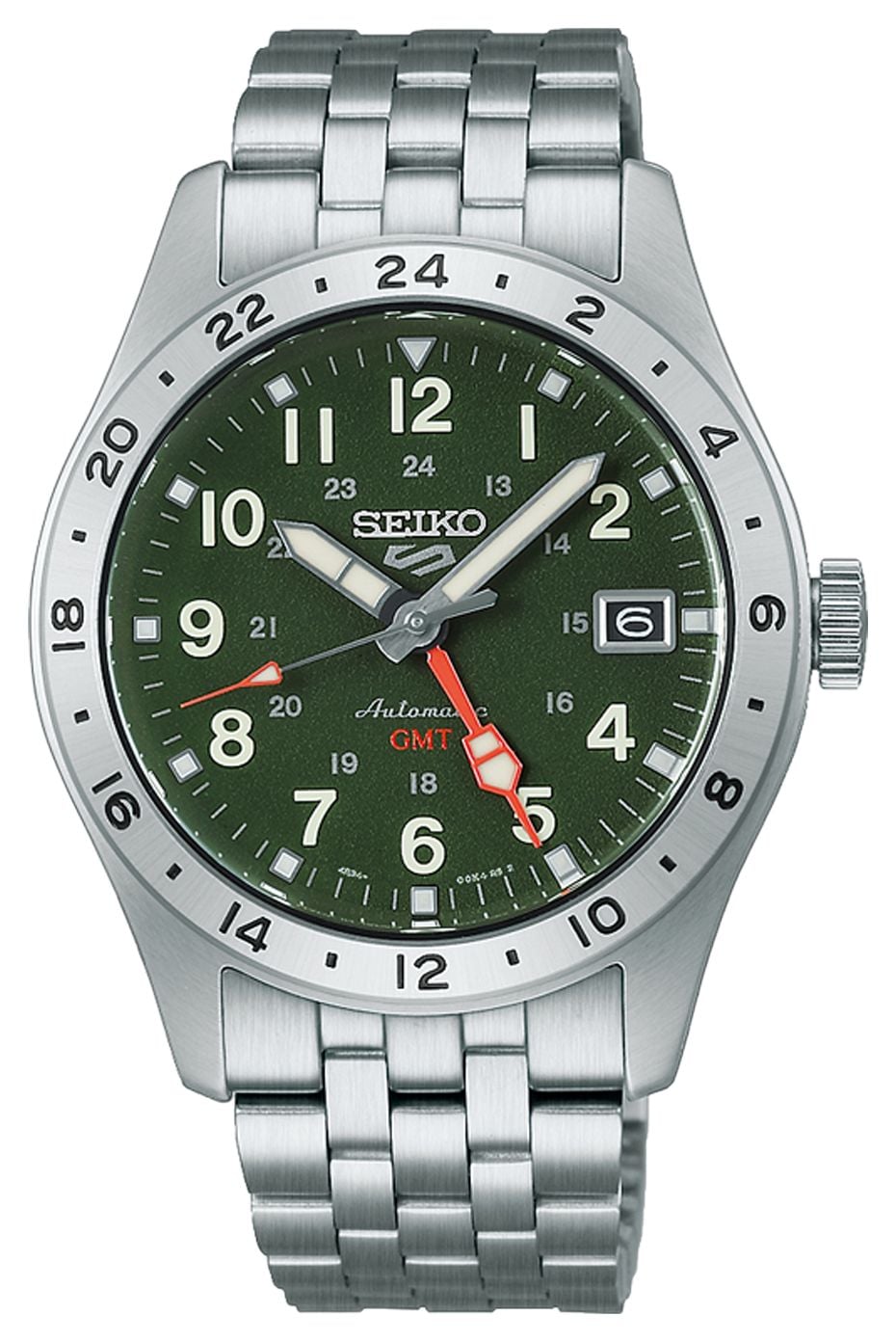 Seiko HDB001K1 5 Sports Field GMT Automatic (39.4mm) Khaki Watch