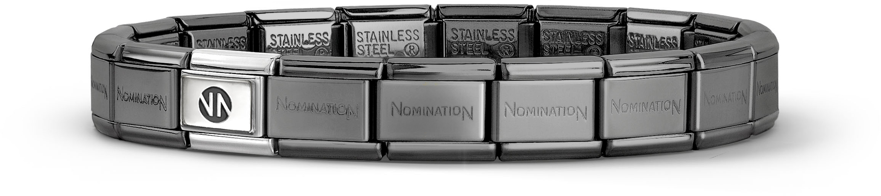 Nomination COMPOSABLE Classic Starter Bracelet in Black Shiny PVD - (14 links) 030001/SI/002-14