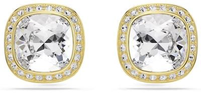 Swarovski Una Angelic stud earrings, Cushion cut, White, 18K gold finish 5764762