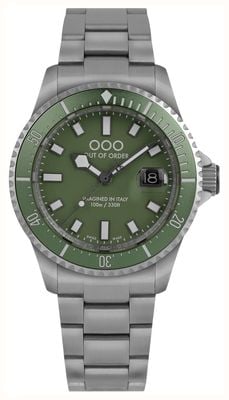 Out Of Order VERDE OLIVA CASANOVA (44mm) Green Dial / Ultra Brushed Stainless Steel Bracelet OOO.001-27.VE.SS