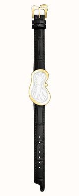 Exaequo Melting Watch Classic Strap Only - Black "Croco Pattern" With Gold Buckle EX CLASSIC BLACK.CROC.GOLD