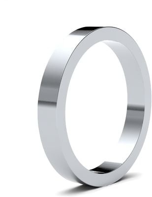 James Moore Wedding Ring  | 9ct White Gold | 3mm | Heavy | Size Flat | AG_3GHF-9W AG_3GHF-9W