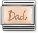 Nomination Classic Dad 9ct Rose Gold & Steel Charm 430101/32