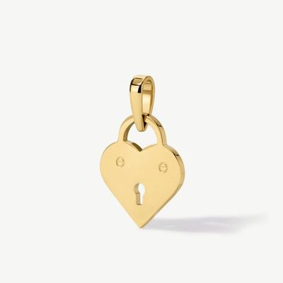 D.LOUISE Gold Tone Heart Padlock Pendant CH10