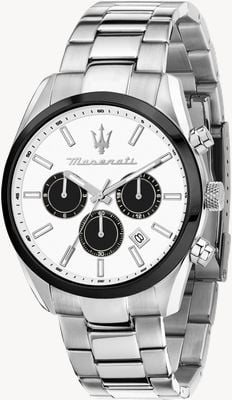 Maserati Men's Attrazione (43mm) White Dial / Stainless Steel Bracelet R8853151004