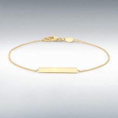 9ct Yellow Gold Bar Bracelet 18cm-19cm 1.29.4602