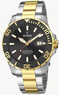 Festina Diver Automatic (44mm) Black Dial / Two-Tone Stainless Steel Bracelet F20532/2