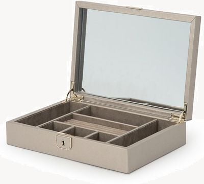 WOLF Palermo Pewter Medium Flat Jewellery Box 213278