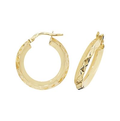Treasure House ER1018-15 9k Yellow Gold Hinged Hoop Earrings Jewellery