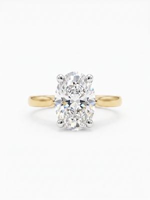 18ct Yellow Gold 2.00ct Lab Grown Oval Diamond D Vs1 Ex J38050