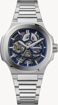 Ingersoll THE FRAME Automatic (47mm) Blue Skeleton Dial / Stainless Steel Bracelet I18301
