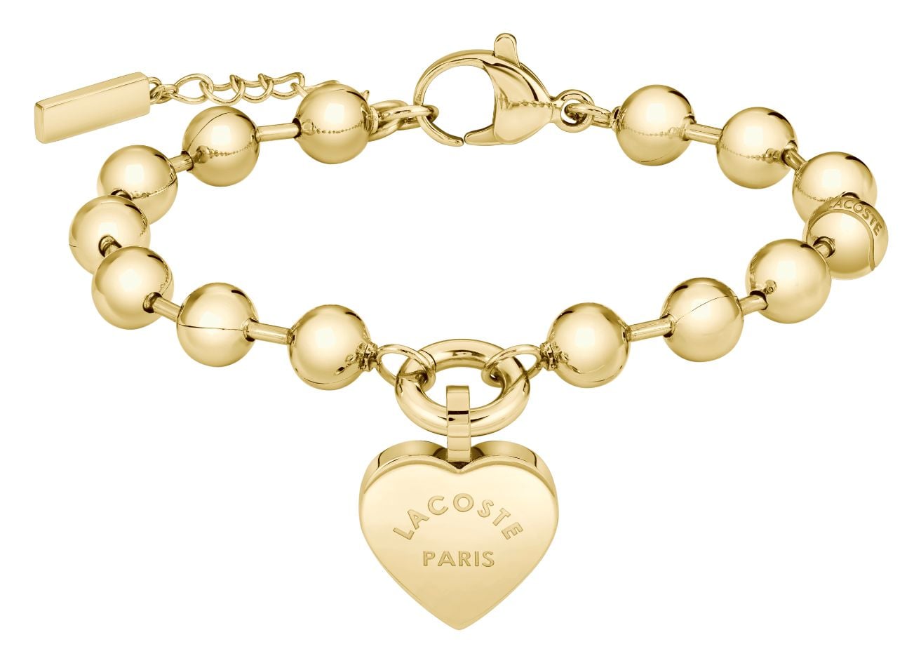 Lacoste 2040506 Love My Croc Yellow Gold IP Beads Bracelet Jewellery