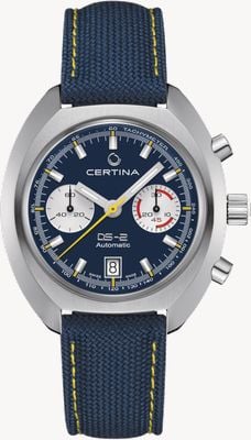 Certina DS-2 Chronograph Automatic (43mm) Blue Dial / Blue Fabric C0244621804100