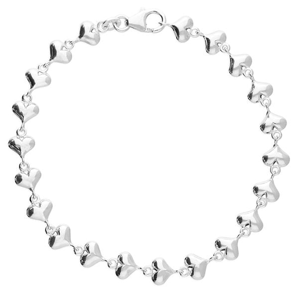 James Moore H7239/S Sterling Silver 19.5cm Heart Link Jewellery