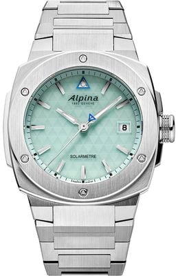 Alpina Alpiner Extreme Solameter (37.5mm) Mint Green Triangle Pattern Dial / Stainless Steel Bracelet AL-140LGR3AE6B