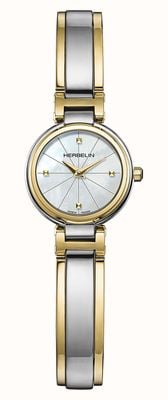 Herbelin Lady H Quartz (22mm) Mother-of-Pearl Dial / Two-Tone Stainless Steel Bangle Bracelet 17312BMT1N19