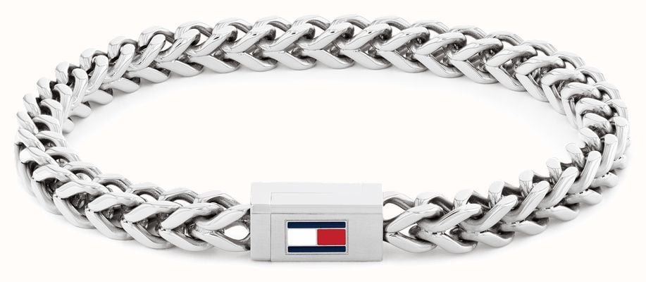 Tommy Hilfiger Men's Braided Metal Silver Bracelet 2790647