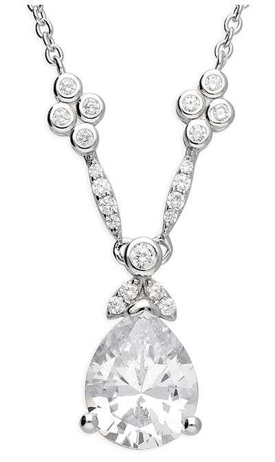 James Moore & Co H6990/S Sterling Silver Pear Drop CZ Jewellery