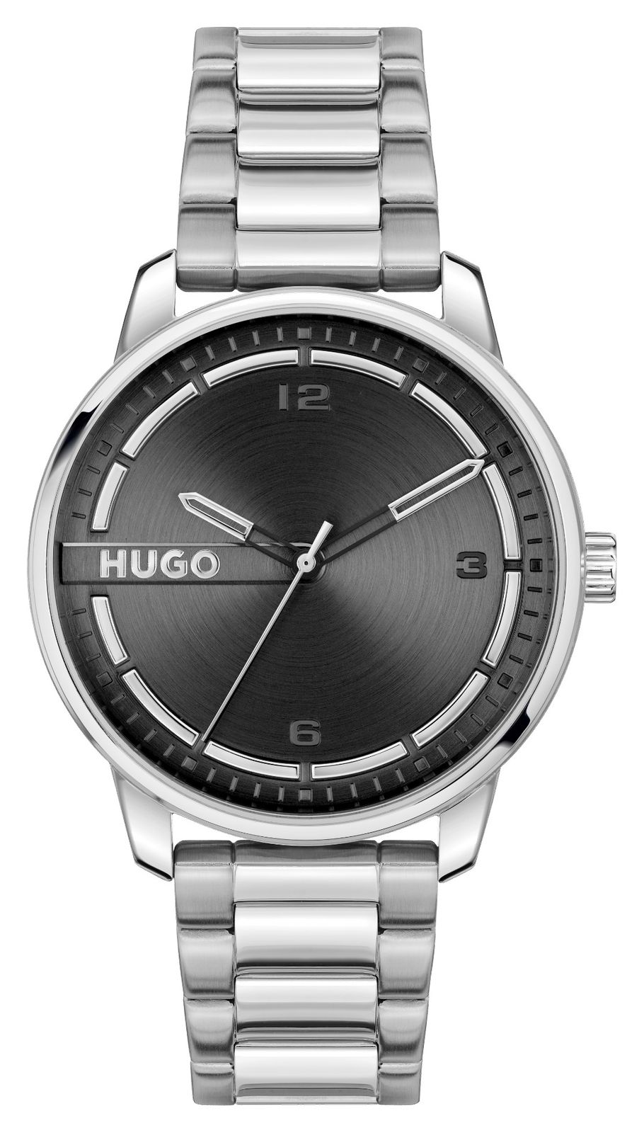 HUGO 1530364 Men's #Stamp (42mm) Black Dial / Stainless Watch