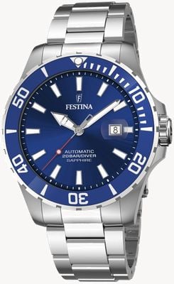 Festina Diver Automatic (44mm) Blue Dial / Stainless Steel Bracelet F20531/3