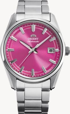 Orient Stretto Date Automatic Limited Edition (38.5mm) Pink Sunray Dial / Stainless Steel Bracelet RA-AC0R07P30B