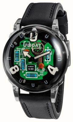 U-Boat U-65 TEK SS (44mm) PCB Circuit Effect Dial / Black Leather Strap Watch 3364