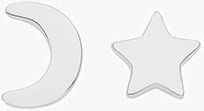 Silver Moon And Star Stud Earrings G51262