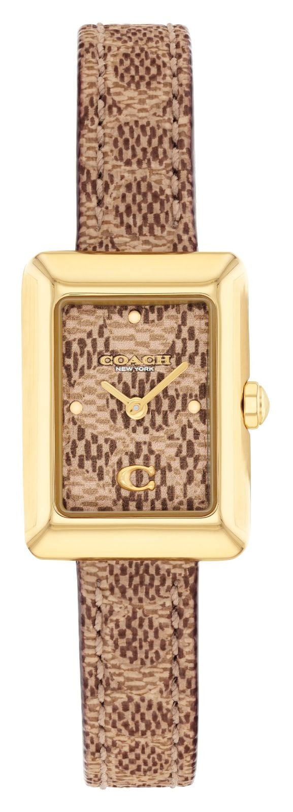 Coach 14504585 Ladies Mara Gold Tone Brown Leather Strap Watch