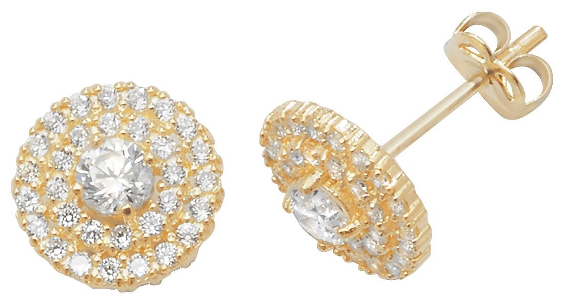 Treasure House ES443 9k Yellow Gold Cubic Zirconia Stud Jewellery