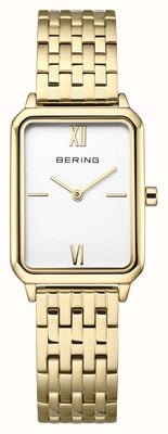 Bering Classic Quartz (23mm) White Dial / Gold PVD Stainless Steel Bracelet Watch 17423-734