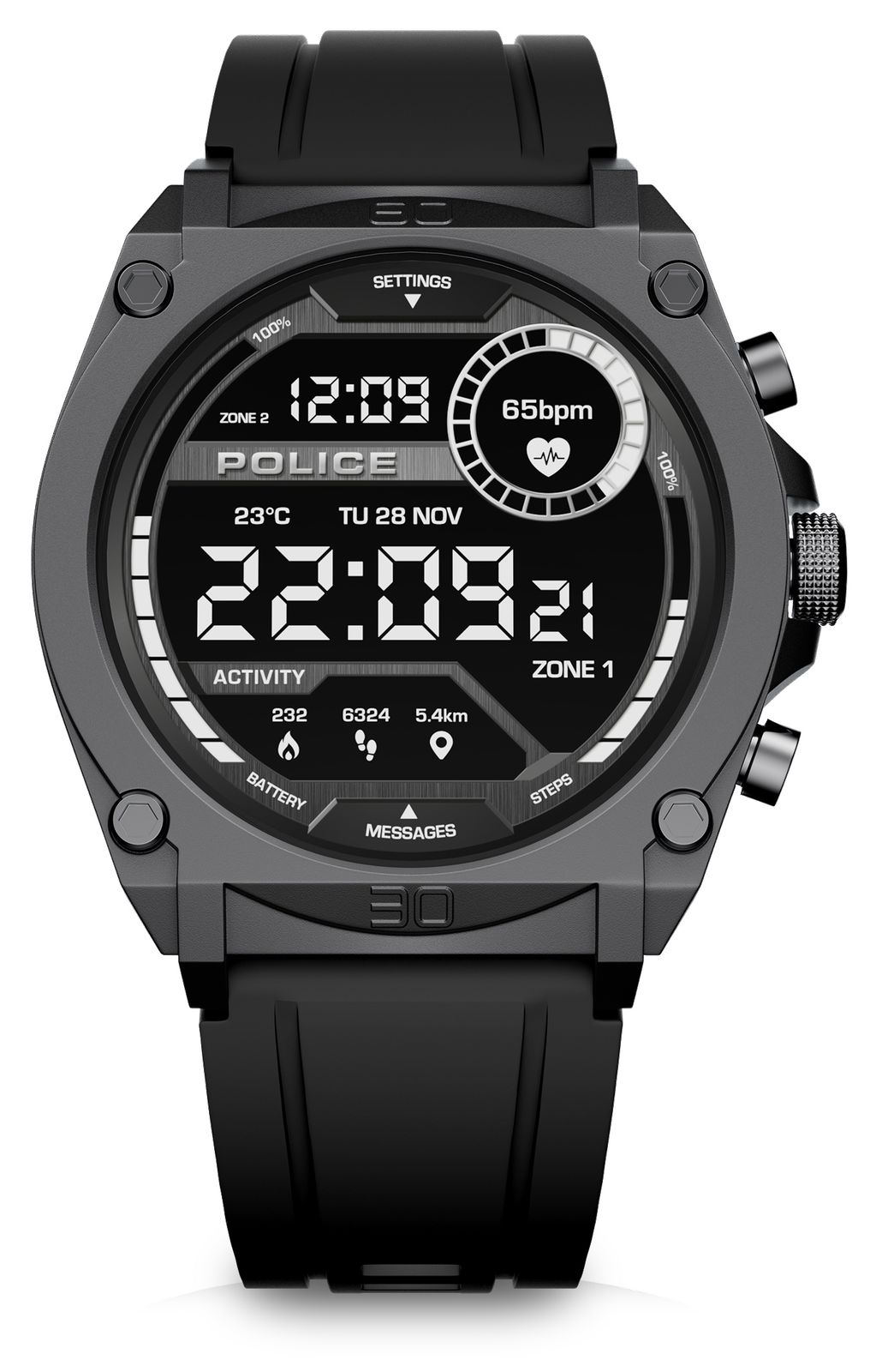 Police PEIUN0000102-ILG MyAvatar AMOLED Smartwatch (45mm) Watch