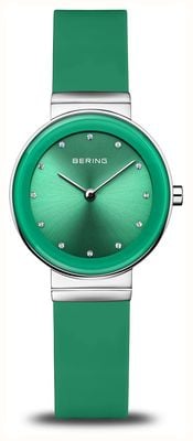 Bering Women's Classic (29mm) Green Dial / Green Silicone Strap 10129-808