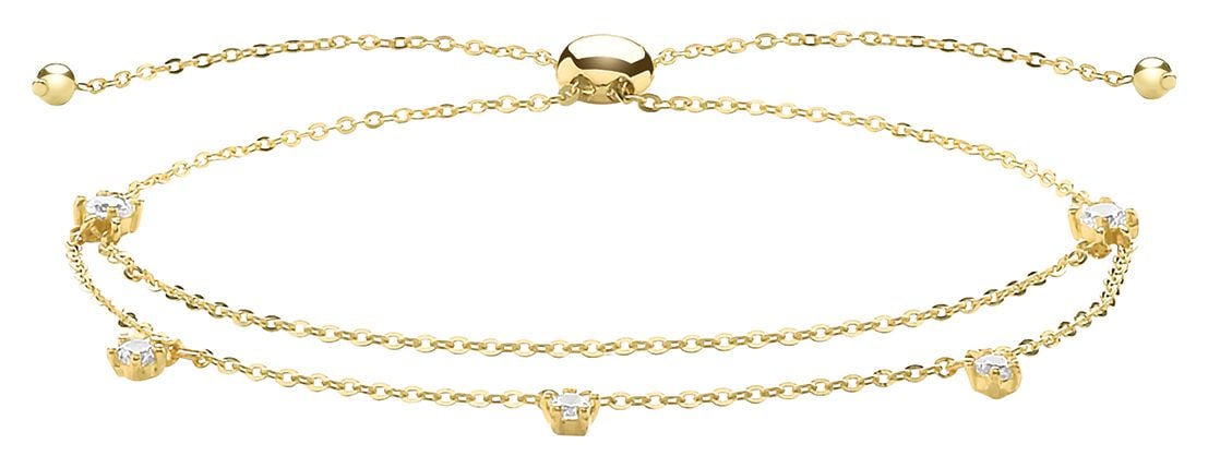 Treasure House BR633 9ct Yellow Gold Cubic Zirconia Double Jewellery
