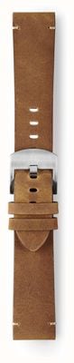 Elliot Brown Waxed Raw Edge Matt Mid Brown Leather Buckle 22mm Strap Only STR-L21