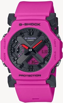 Casio G-Shock Core GA-2300 (42.1mm) Black Hybrid Dial / Pink Resin Strap Watch GA-2300-4AER