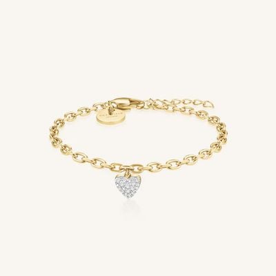 Rosefield Jewellery Chunky Heart Bracelet Gold Plated JBCHG-J1279