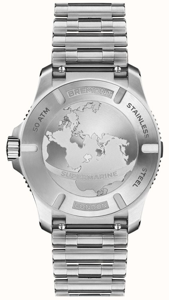 Bremont Supermarine 500M Automatic (43mm) Polar White 3D Wave Pattern Dial / Stainless Steel Bracelet SM43-DT-SS-WH-B - alternate view 2