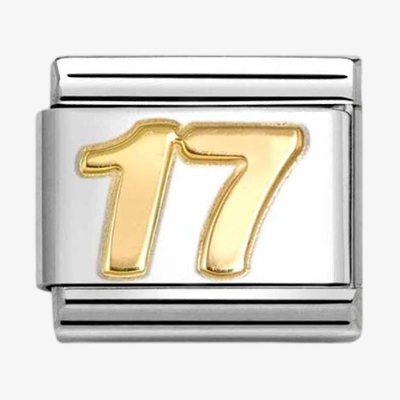 Nomination Classic Number 17 18ct Gold Charm 030109/45