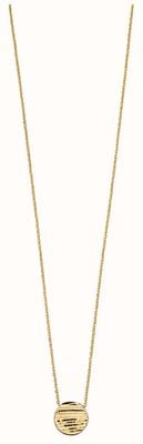 Elements Gold 9k Yellow Gold Textured Circle Necklace GN329