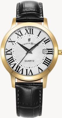 Jacques Du Manoir Genesis Three-Hand Quartz (38mm) Silver Dial / Black Leather Strap JWG04805