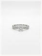 Bass Jewellery Round Brilliant Natural Diamond & Ruby 18ct White Gold Solitaire Pavé Ring J49103